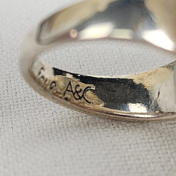 A&C Adjustable Ring with Large Faceted Triangle Glass Stone - Picture 6 of 6